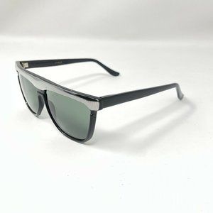 Vintage US Optical Black And Chrome Sunglasses Very Rare Korea Glass Lenses
